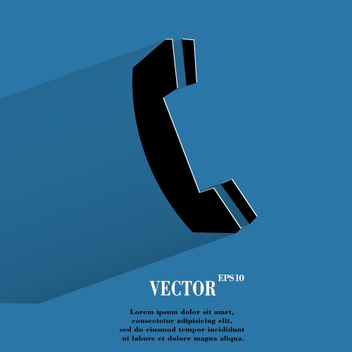 Phone flat modern web button with long shadow vector image