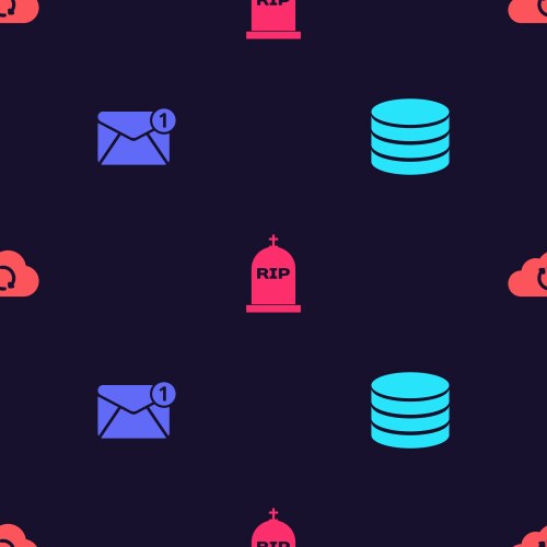 Set database new email incoming message vector image