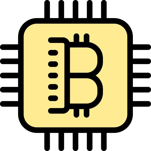 Bitcoin mining processing cryptocurrency vector image