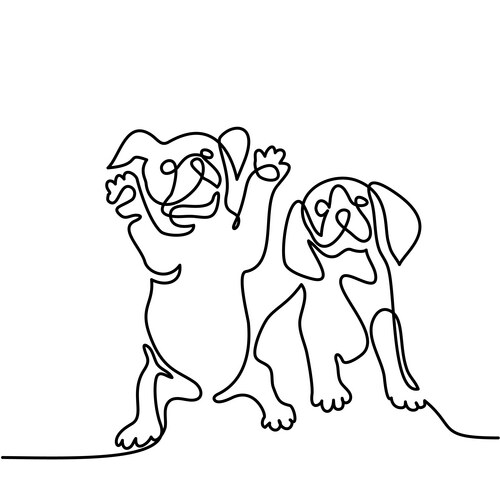 Two Puppy Dogs Playing Vector Image