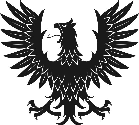 Black heraldic eagle Royalty Free Vector Image