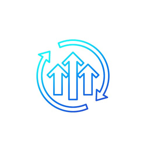 Growth cycle icon line vector image