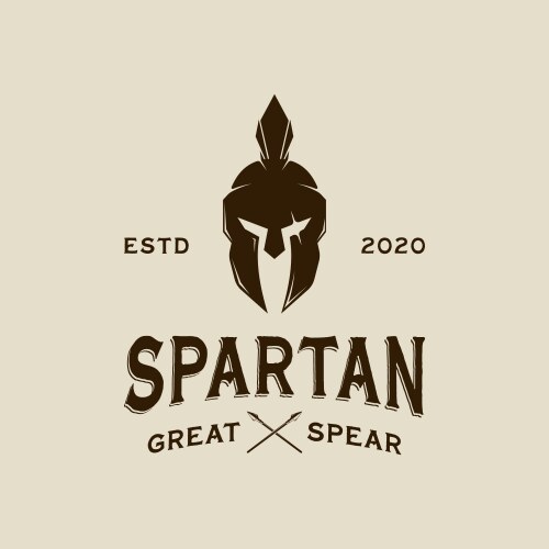 Spartan helmet logo vintage template icon graphic Vector Image