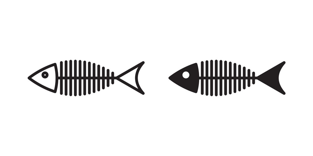 Fish Bone Icon - Line Art – Royalty-Free Vector | VectorStock