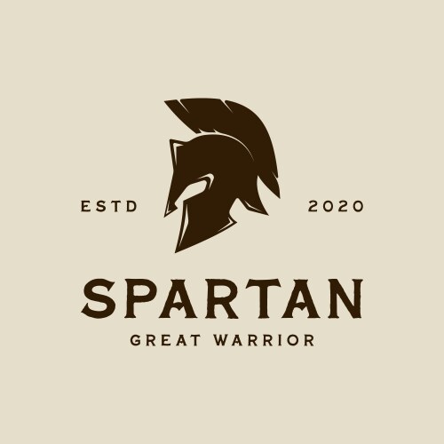 Helmet of spartan logo vintage template icon Vector Image