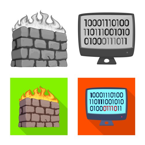 Isolated object of virus and secure sign vector image