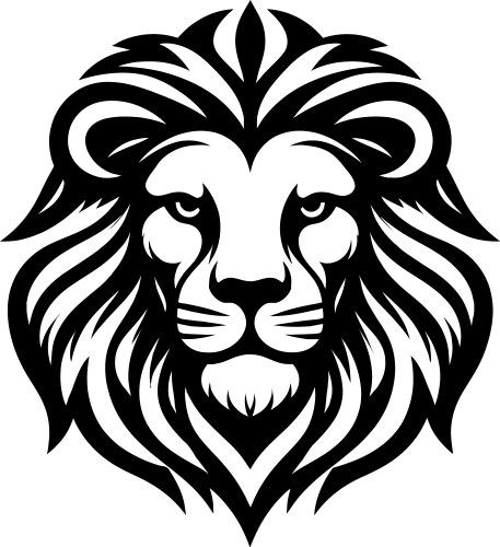 Lion logo design symbol of strength and majesty Vector Image