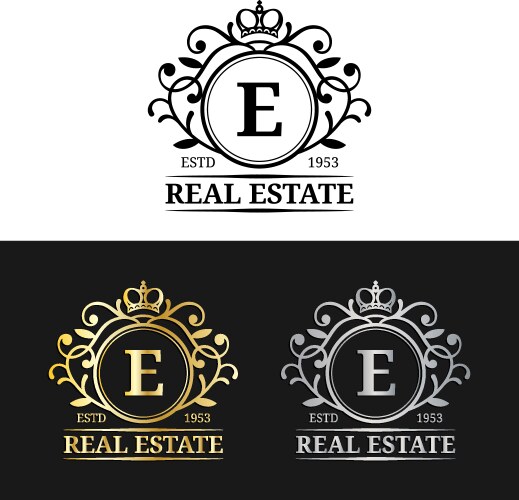 Luxury Real Estate Monogram Logo Templates Vector Image