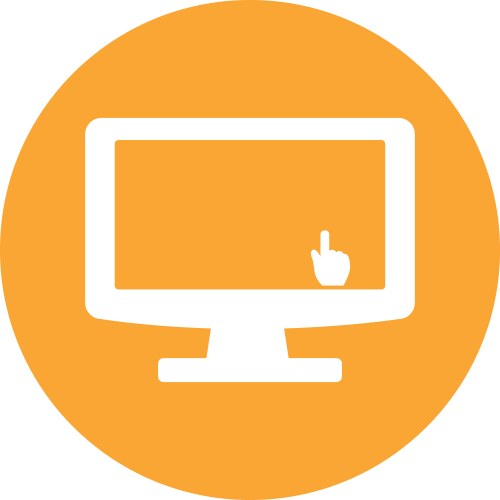 Computer and hand pointer icon image vector image