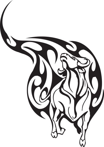 Bull in tribal style - image Vector Image