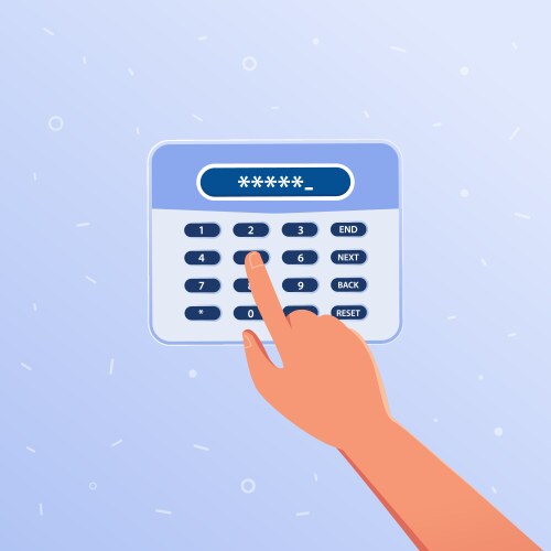 Security code to access the building vector image