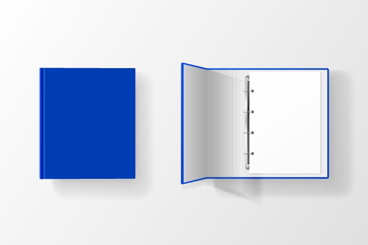 3d realistic closed and opened blue blank vector image