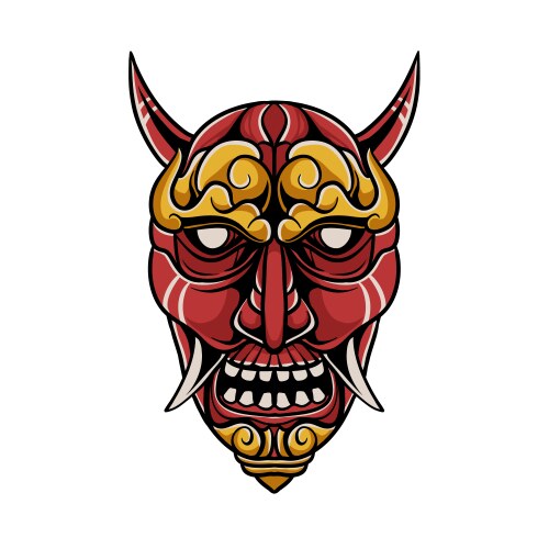 Japanese Oni Demon Mask Vector Image