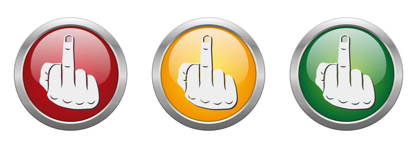 modern button middle finger vector image