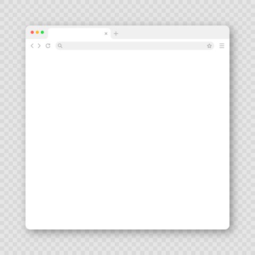 blank web browser window with tab toolbar vector