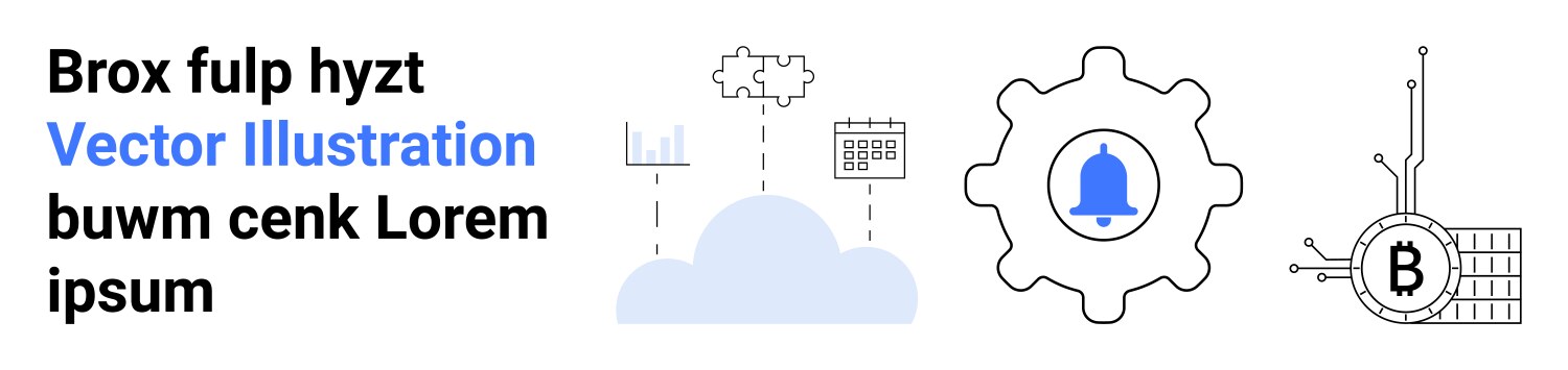 Cloud computing and blockchain with bell vector image