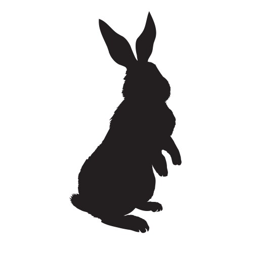 Rabbit Silhouette - Elegant Black Vector Image