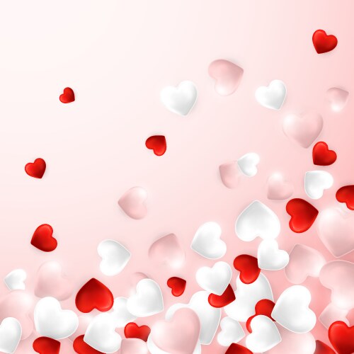 happy valentines day background flying red pink vector image