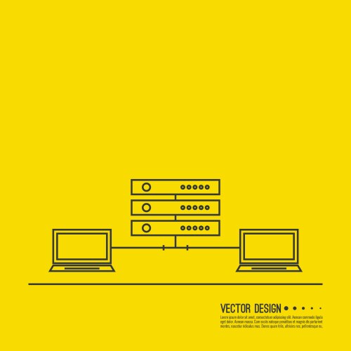Abstract background with a network server vector image