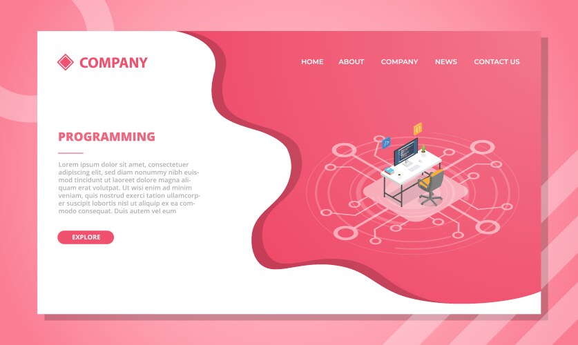Programming concept for website template vector image