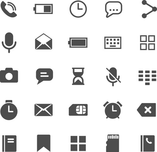Smartphone functions web icons ui elements vector image