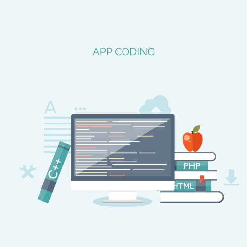 Flat background coding vektorbild