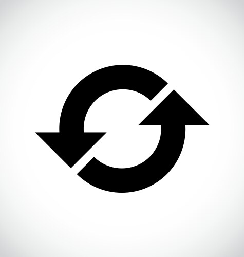 Repeat reload arrow icon logo sign outline Vector Image