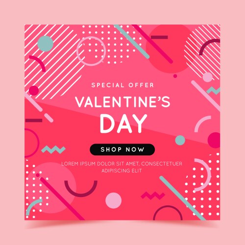 Valentine s day sale banner vector image