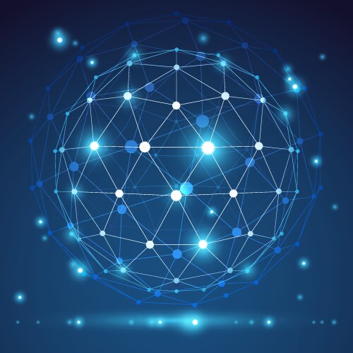 Abstract geometric 3d mesh object eps 10 vector image