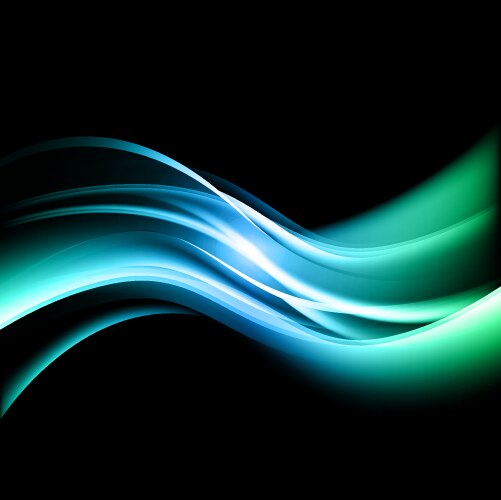 Abstract blue waves on black background Royalty Free Vector