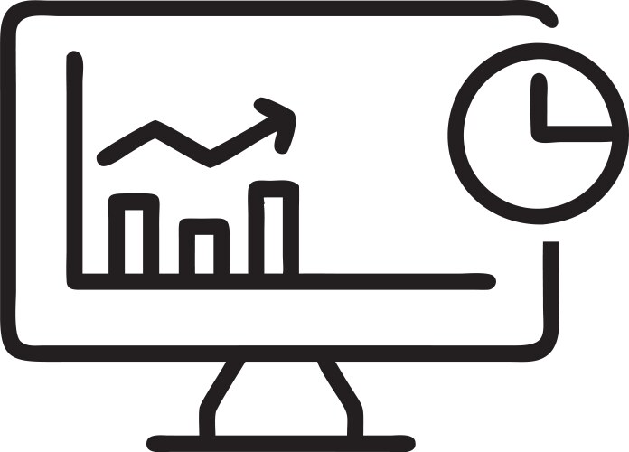 Analyst using computer dashboard for data vektorbild
