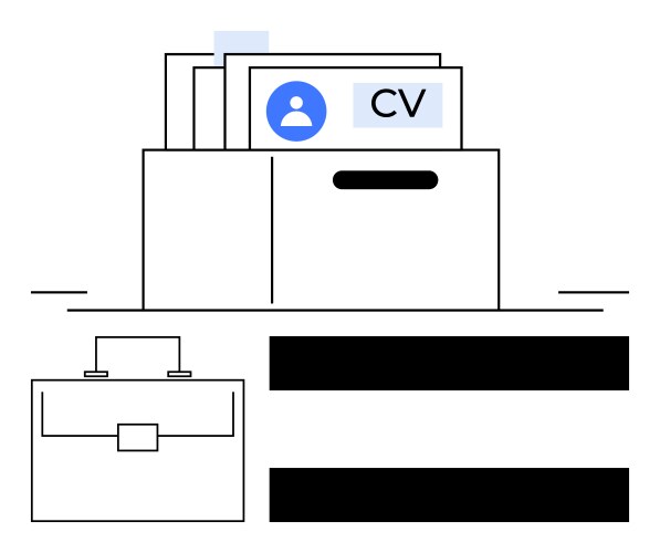 Job applications with resumes stored in a file box vektorbild