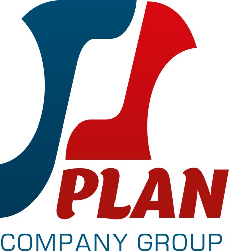 P letter icon for plan company group vector image