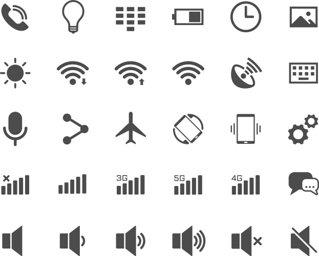 Smartphone functions web icons ui elements vector image