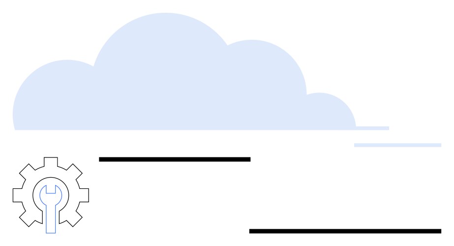 Cloud computing concept with gear and wrench vector image