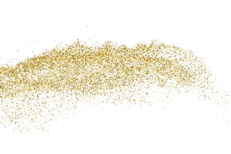 Golden dust gold glitter on white background Vector Image