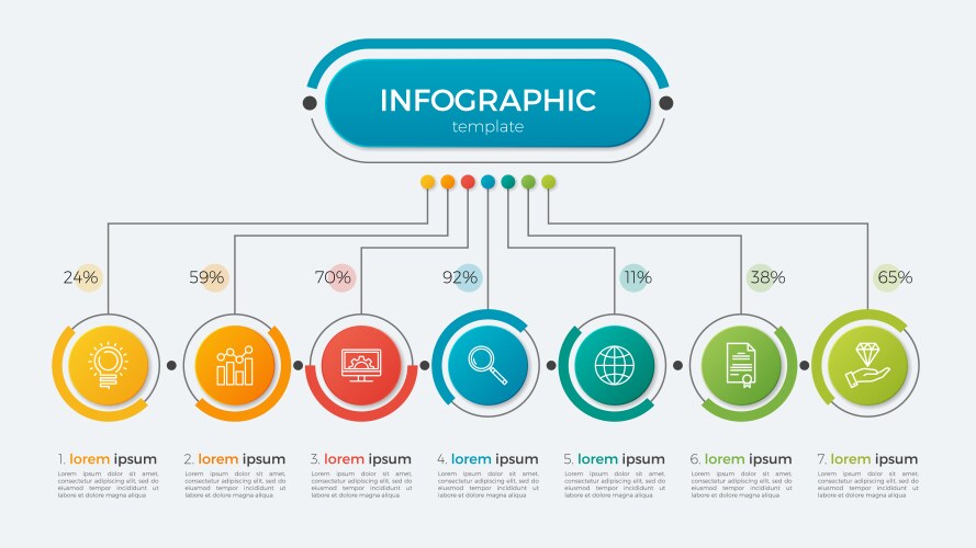 5 steps timeline infographic template with arrows Vector Image