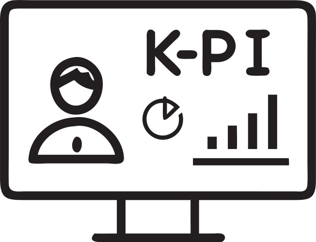 Analyst using computer dashboard for data vektorbild