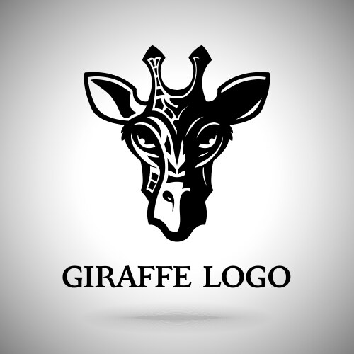 Dark Giraffe Head Template Vector Image