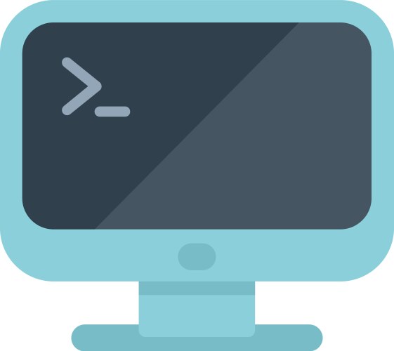 Computer monitor displaying command line interface vector image