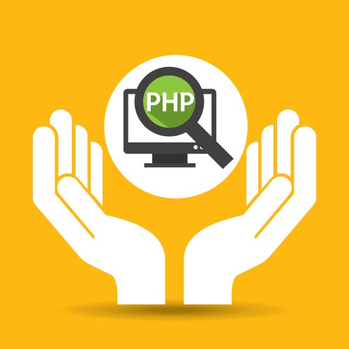 Hand optimization technology php computer vector image