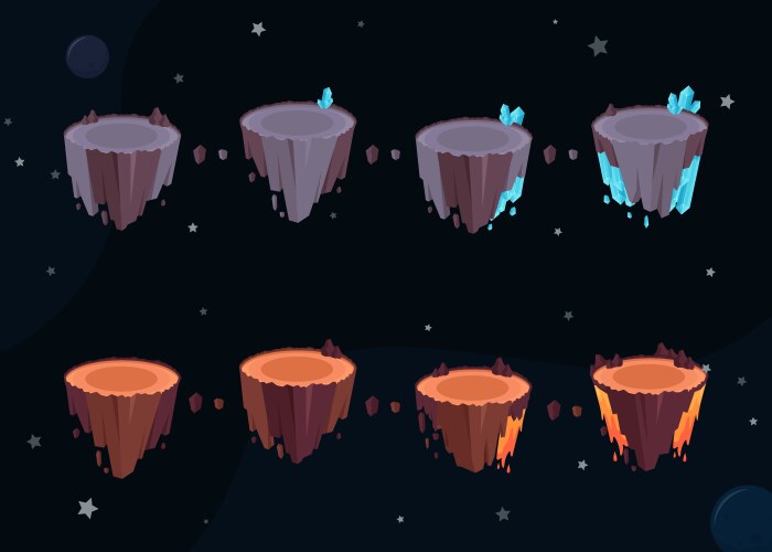 Stage game level map design for arcade computer vector image