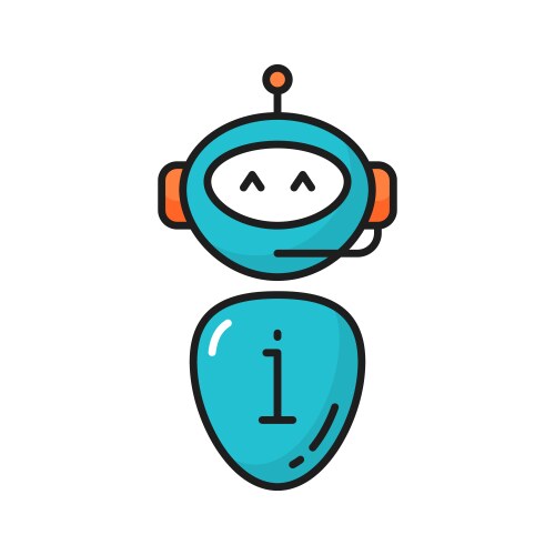 cute smiling robot isolate chat bot thin line icon vector image