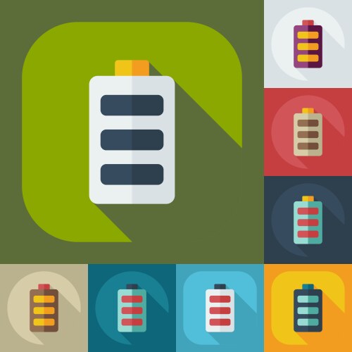 Flat modern design with shadow icons battery vector image