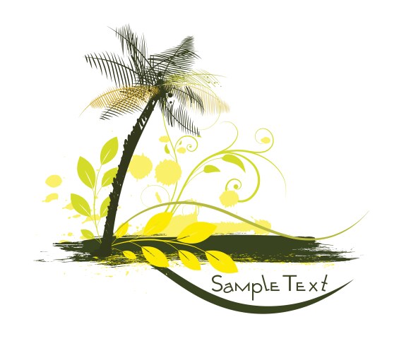 Summer with palm tree vector image