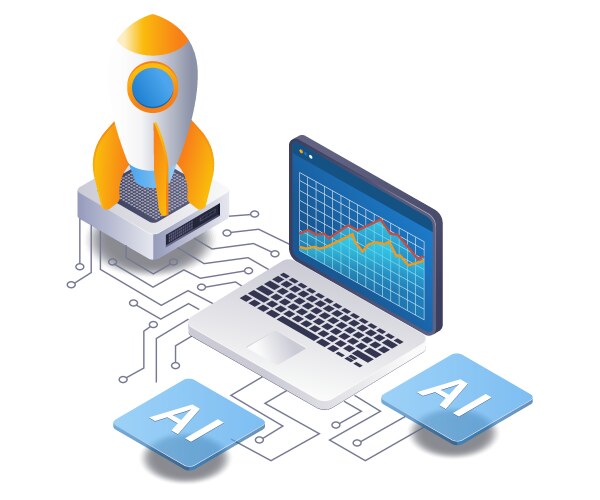 artificial intelligence startup analysis data vector image