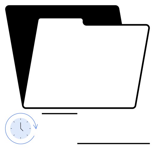 File folder with clock signifying time management vector image
