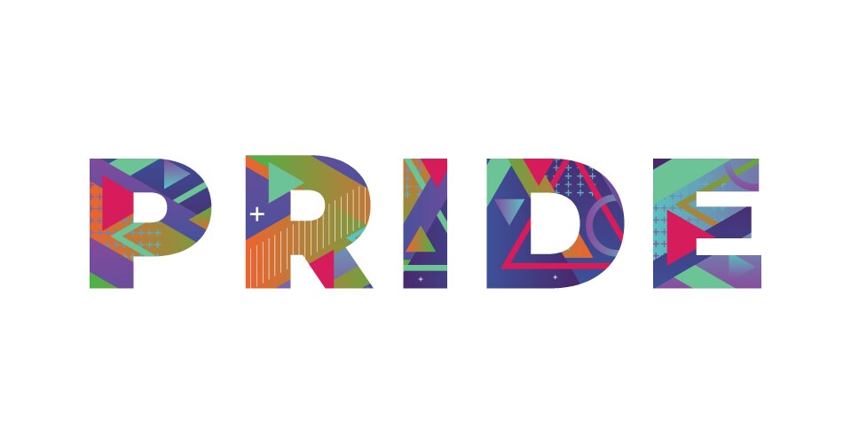 Pride concept retro colorful word art Vector Image