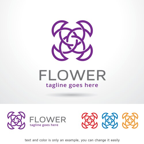 Abstract flower logo template vector image