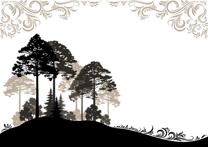 Landscape with forest Royalty Free Vector Image